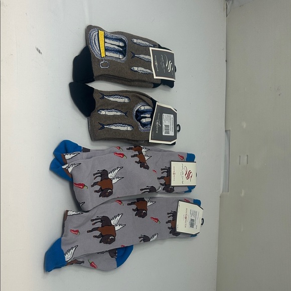Stylish Gray and Blue Socks Set - Picture 1 of 6